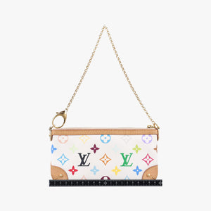 Pre-owned Louis Vuitton Pochette Mira MM Pouch white Monogram Multicolor M60096 shoulderbag | stylenewstar