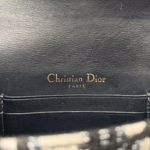 Pre-owned Christian Dior Saddle Navy×Gray Jacquard x Leather bum bag/waist bag | stylenewstar