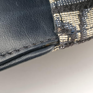 Pre-owned Christian Dior Saddle Navy×Gray Jacquard x Leather bum bag/waist bag | stylenewstar