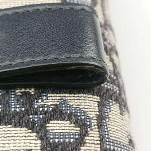 Pre-owned Christian Dior Saddle Navy×Gray Jacquard x Leather bum bag/waist bag | stylenewstar