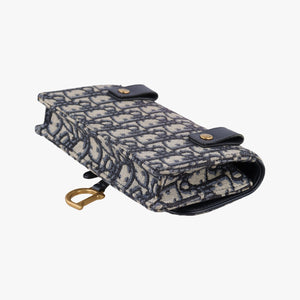 Pre-owned Christian Dior Saddle Navy×Gray Jacquard x Leather bum bag/waist bag | stylenewstar