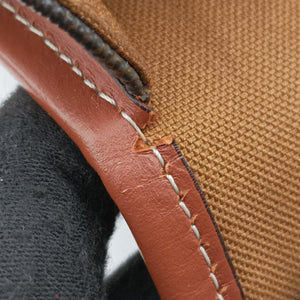 Pre-owned Celine FOLCO Triomphe Brown PVC coated canvas×Leather shoulderbag | stylenewstar