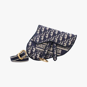 Vintage Christian Dior Saddle Gray×Navy Jacquard bum bag/waist bag | stylenewstar