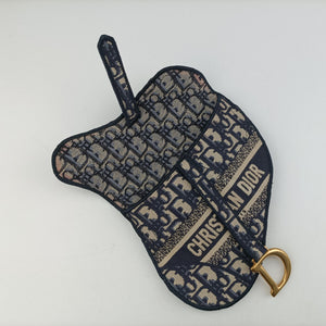 Vintage Christian Dior Saddle Gray×Navy Jacquard bum bag/waist bag | stylenewstar