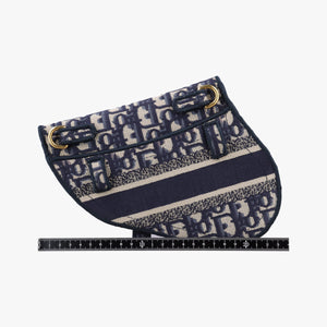 Vintage Christian Dior Saddle Gray×Navy Jacquard bum bag/waist bag | stylenewstar
