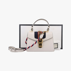 Vintage Gucci Sylvie Ivory×navy×red Leather 470270 shoulderbag | stylenewstar