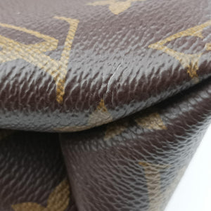 Pre-owned Louis Vuitton SAINT PLACIDE brown×CERISE Monogram Canvas×calf leather M43713 shoulderbag | stylenewstar