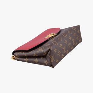 Pre-owned Louis Vuitton SAINT PLACIDE brown×CERISE Monogram Canvas×calf leather M43713 shoulderbag | stylenewstar