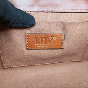Pre-owned Red Valentino Studded Turn-Lock Brown Leather shoulderbag | stylenewstar