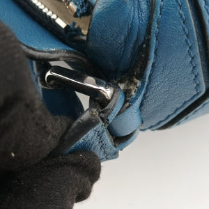 Pre-owned Loewe Puzzle mini Blue Leather shoulderbag | stylenewstar