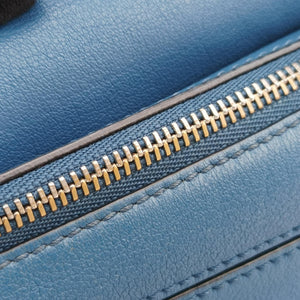 Pre-owned Loewe Puzzle mini Blue Leather shoulderbag | stylenewstar