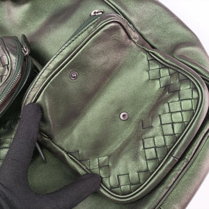 Secondhand Bottega Veneta Iridescent Scarabee Iridescent Multi Pocket Tote Iridescent Green Leather shoulderbag | stylenewstar