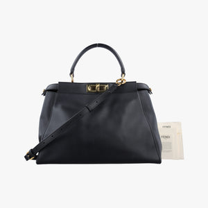 Pre-owned Fendi PEEKABOO Black Leather 8BN226 shoulderbag | stylenewstar