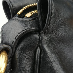 Pre-owned Prada Vitello Daino Logo Black Leather BN1903 shoulderbag | stylenewstar