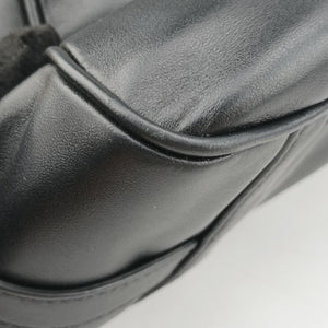 Pre-owned Prada Vitello Daino Logo Black Leather BN1903 shoulderbag | stylenewstar