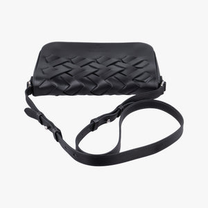 Pre-owned Bottega Veneta Vitello Intreccio Tress Black Leather shoulderbag | stylenewstar