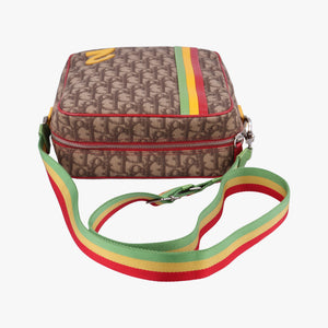 Pre-owned Christian Dior Rasta Trotter Messenger beige×Multicolour PVC coated canvas shoulderbag | stylenewstar