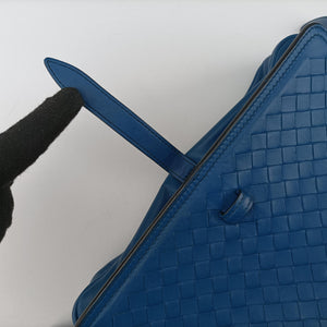 Pre-owned Bottega Veneta Intrecciato Blue lambskin shoulderbag | stylenewstar