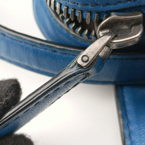 Pre-owned Bottega Veneta Intrecciato Blue lambskin shoulderbag | stylenewstar