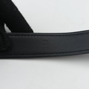 Pre-owned Miu Miu Logo belt Black leather bum bag/waist bag | stylenewstar