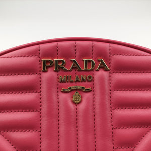Secondhand Prada Impunture Diagramme Oval Pink leather 1BH131 shoulderbag | stylenewstar