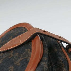 Secondhand Celine FOLCO Triomphe Brown PVC coated canvas shoulderbag | stylenewstar