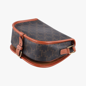 Secondhand Celine FOLCO Triomphe Brown PVC coated canvas shoulderbag | stylenewstar