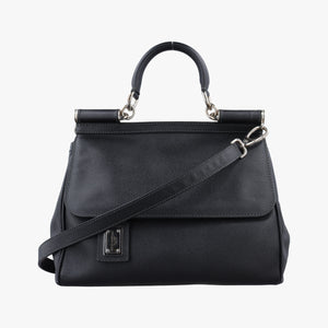 Pre-owned Dolce & Gabbana SICILY Black Leather shoulderbag | stylenewstar