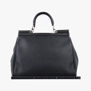 Pre-owned Dolce & Gabbana SICILY Black Leather shoulderbag | stylenewstar