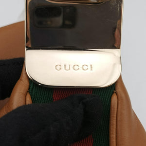Pre-owned Gucci Attache G-Shaped Hook Brown leather 699409 shoulderbag | stylenewstar