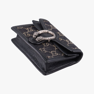 Pre-owned Gucci Dionysus Black denim×leather 476432 shoulderbag | stylenewstar