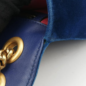 Vintage Gucci GG Marmont Navy×Multicolour velour 443497 shoulderbag | stylenewstar