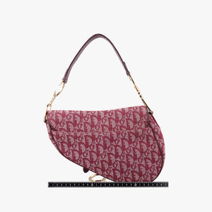 Pre-owned Christian Dior Saddle Red jacquard handbag | stylenewstar