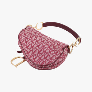 Pre-owned Christian Dior Saddle Red jacquard handbag | stylenewstar