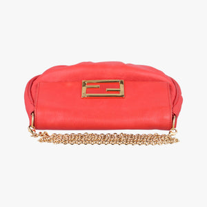 Pre-owned Fendi Fendista Pochette Red Leather 8M0276 shoulderbag | stylenewstar