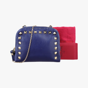 Secondhand Valentino Rockstud Blue Leather shoulderbag | stylenewstar
