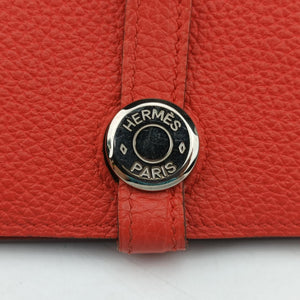 Secondhand Hermes Dogon Duo Orange Togo clutchbag | stylenewstar