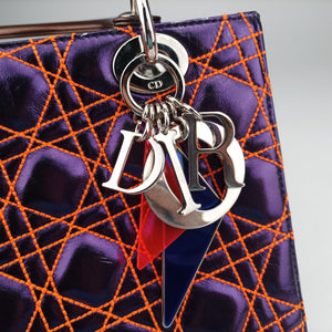 Pre-owned Christian Dior Lady Dior purple×orange Leather shoulderbag | stylenewstar