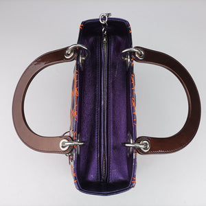 Pre-owned Christian Dior Lady Dior purple×orange Leather shoulderbag | stylenewstar