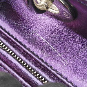 Pre-owned Christian Dior Lady Dior purple×orange Leather shoulderbag | stylenewstar