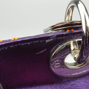 Pre-owned Christian Dior Lady Dior purple×orange Leather shoulderbag | stylenewstar