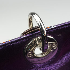 Pre-owned Christian Dior Lady Dior purple×orange Leather shoulderbag | stylenewstar
