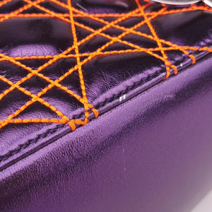 Pre-owned Christian Dior Lady Dior purple×orange Leather shoulderbag | stylenewstar