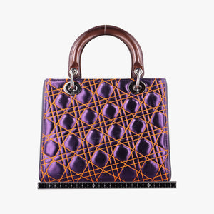 Pre-owned Christian Dior Lady Dior purple×orange Leather shoulderbag | stylenewstar