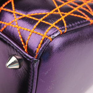 Pre-owned Christian Dior Lady Dior purple×orange Leather shoulderbag | stylenewstar