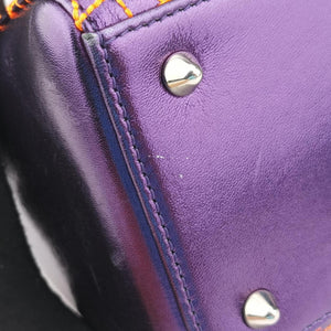 Pre-owned Christian Dior Lady Dior purple×orange Leather shoulderbag | stylenewstar