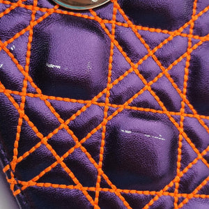 Pre-owned Christian Dior Lady Dior purple×orange Leather shoulderbag | stylenewstar