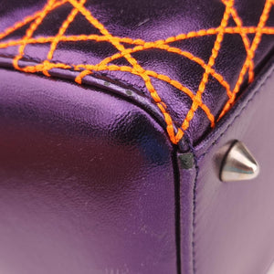 Pre-owned Christian Dior Lady Dior purple×orange Leather shoulderbag | stylenewstar