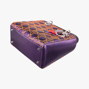 Pre-owned Christian Dior Lady Dior purple×orange Leather shoulderbag | stylenewstar