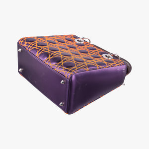 Pre-owned Christian Dior Lady Dior purple×orange Leather shoulderbag | stylenewstar